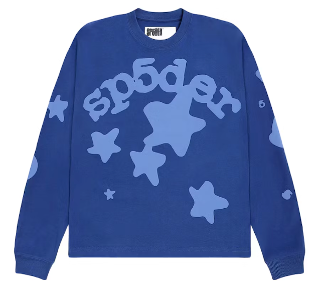 Sp5der Beluga Heavyweight L/S Tee Blue