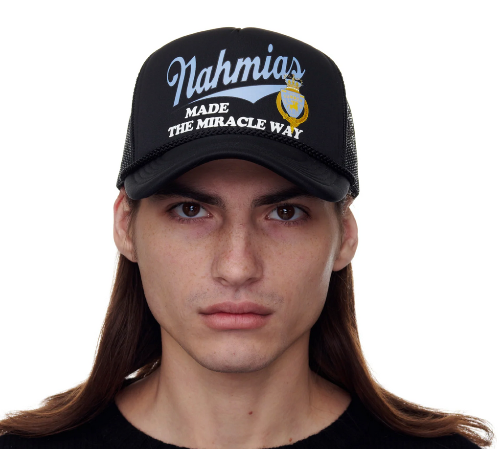 NAHMIAS - Miracle Way Foam Trucker Hat (Dusty blue & Black)