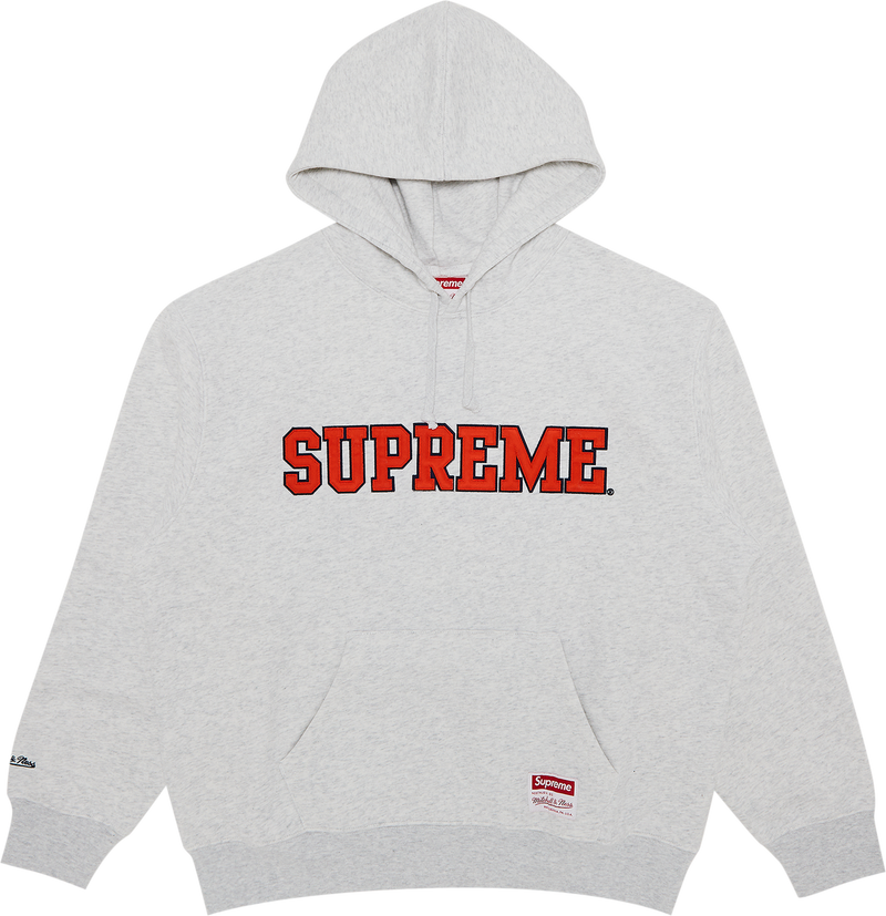 Supreme x Mitchell & Ness NCAA Hooded Sweatshirt 'Ash Grey'