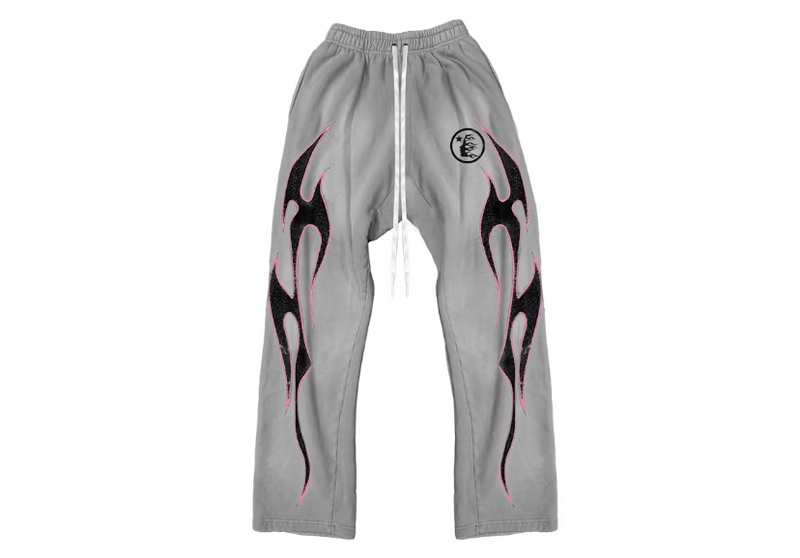 Hellstar Grey Future Flame Sweatpants Grey