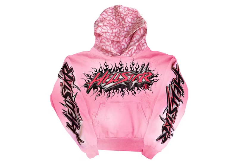 Hellstar Brainwashed With Brain Hoodie Pink