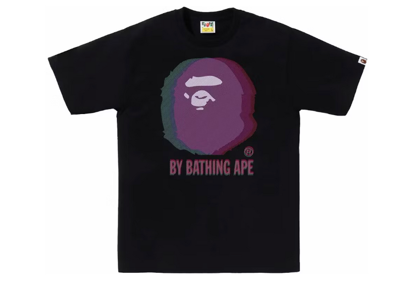 BAPE Glitch Art By Bathing Tee Black