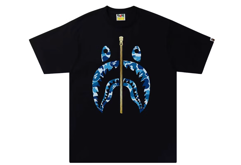 BAPE ABC Camo Shark Tee Black/Blue (SS22)