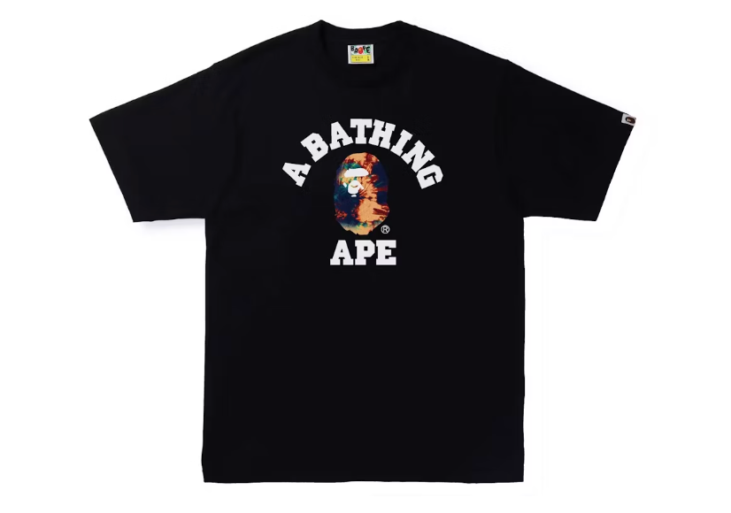 BAPE Tie Dye College Tee Black/Navy