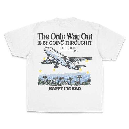 Happy I'm Sad - The Only Way Out T-Shirt 'White'