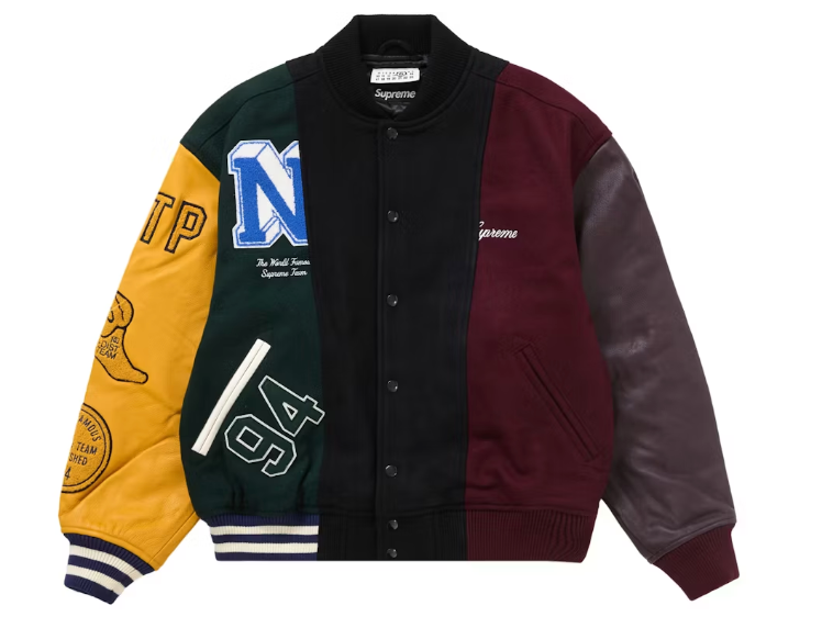 Supreme MM6 Maison Margiela Split Varsity Jacket Multicolor