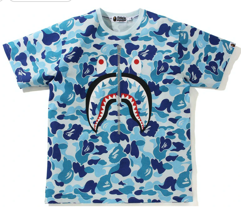 BAPE Big ABC Camo Shark Tee Blue