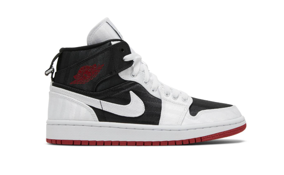 Wmns Air Jordan 1 Mid SE Utility 'White Black Gym Red' - DD9338 016