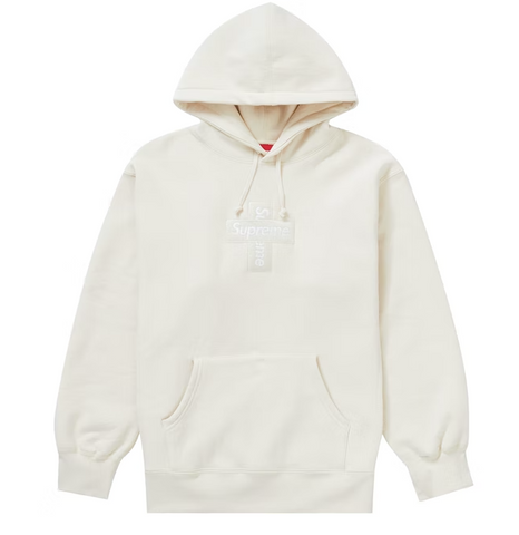 Supreme Cross Box Logo Hooded Sweatshirt Natural – Urban Necessities