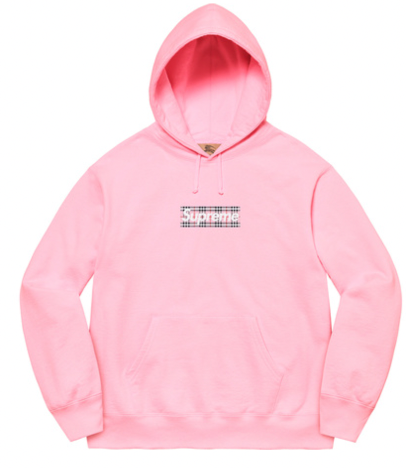 Supreme Burberry Box Logo Hooded Sweatshirt Light Pink Urban Necessities