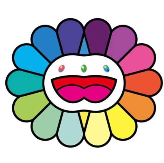 Takashi Murakami Multicolor Double Face: White