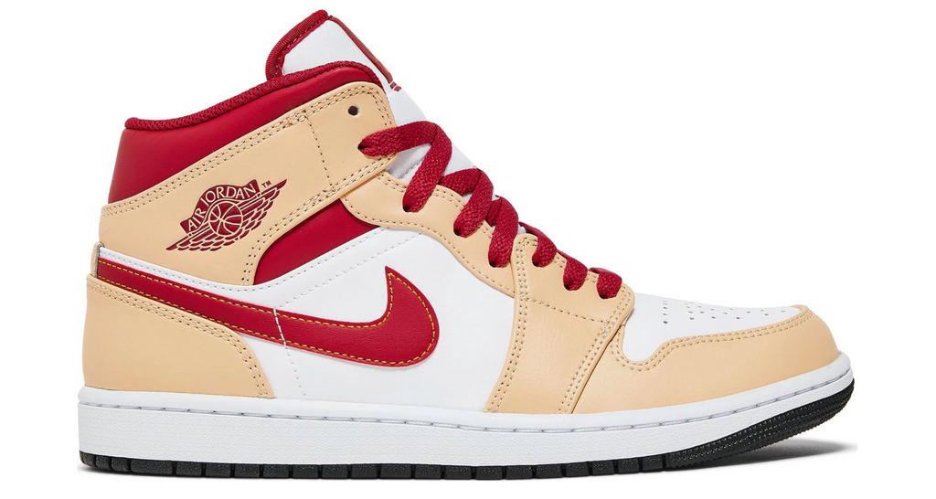 Air Jordan 1 Mid 'Light Curry Cardinal Red' - 554724 201