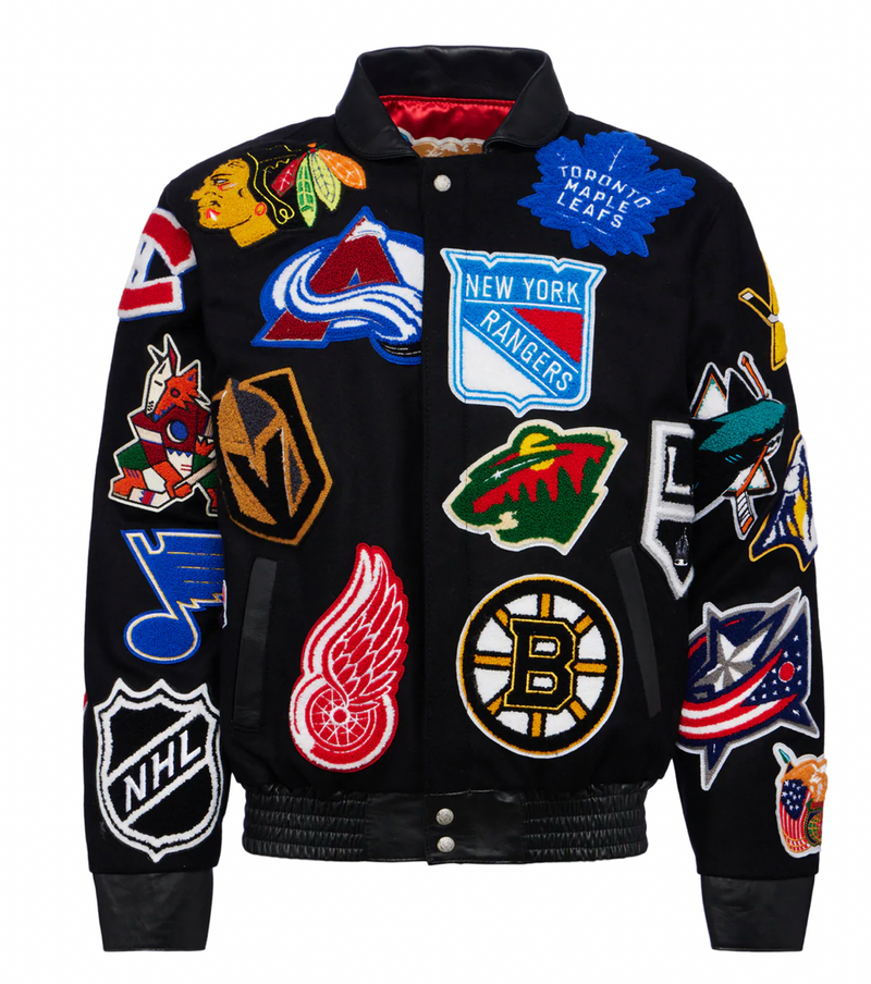 NHL MEGA PATCH BLACK WOOL AND LEATHER