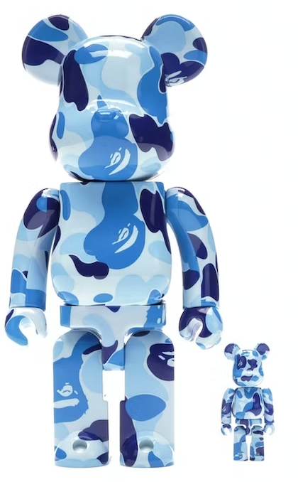 Bearbrick A Bathing Ape ABC Camo 100% & 400% Set Blue