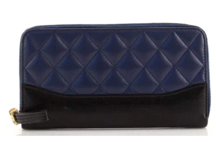 Chanel Gabrielle Medium Quilted Aged Calfskin Zip Wallet