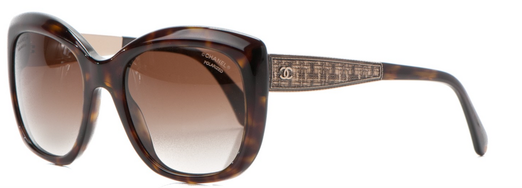 Chanel Tortoise Shell Tweed Sunglasses