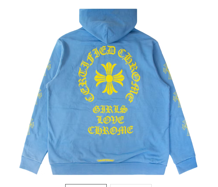 Chrome Hearts x Drake Girls Love Chrome Hoodie Light Blue – Urban