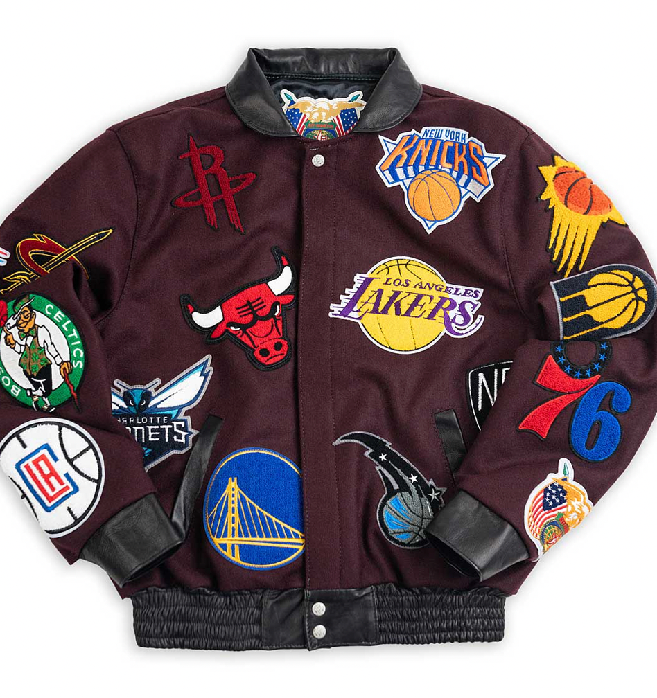 Jeff Hamilton x NBA Collage Wool Jacket - Brown