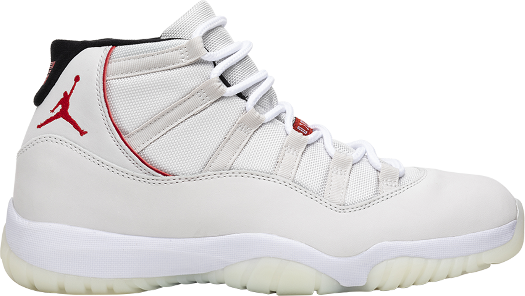 Jordans 11 top platinum tint