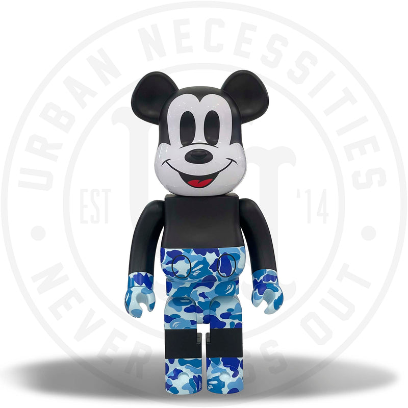 Bearbrick BAPE Mickey Mouse 1000% Black/Blue Camo – Urban Necessities