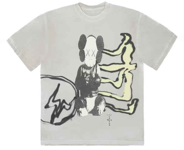 Travis Scott Cactus Jack + Kaws For Fragment Tee Aged Yellow