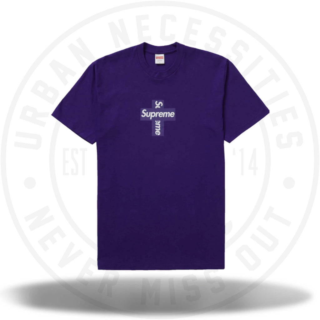 Supreme Cross Box Logo Tee Purple – FitminShops