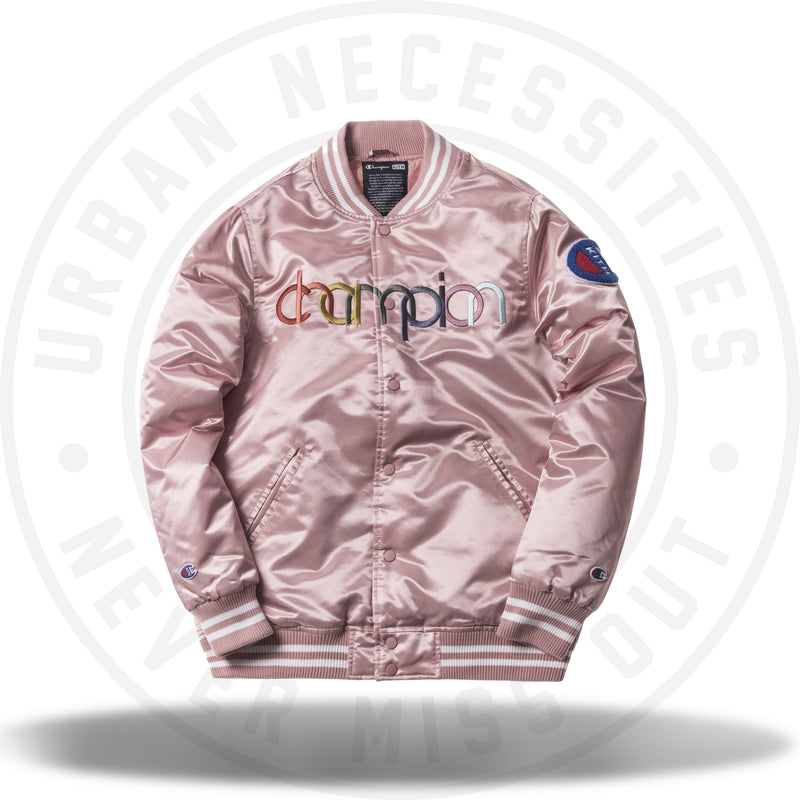 Kith Champion Baseball Jacket Pink – Necessities