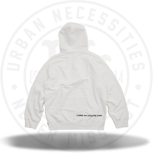 Supreme Comme des Garcons SHIRT Split Box Logo Hooded Sweatshirt White-Urban Necessities