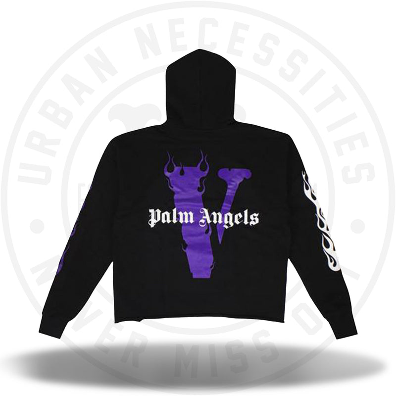 Vlone x Palm Angels Logo Hooded Sweatshirt 'Black/Purple'-Urban Necessities